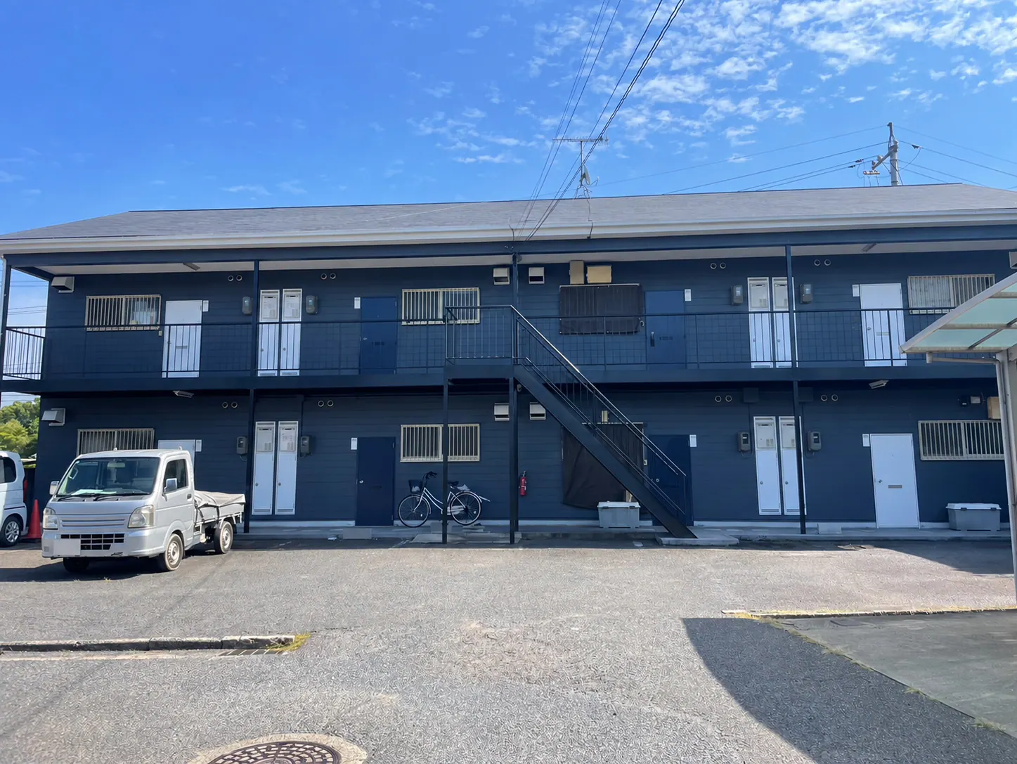 W様アパート 屋根・外壁塗装・シーリング工事(岡山県倉敷市) 施工後