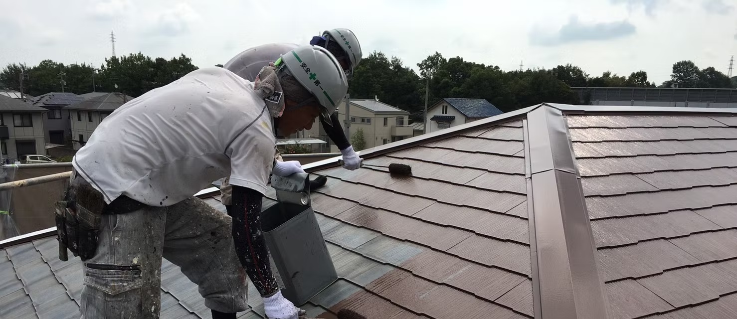 屋根塗装の施工写真